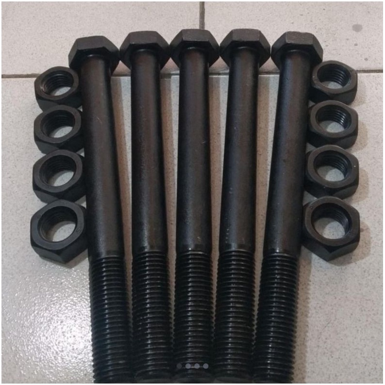BAUT MUR M16 X 300 PANJANG 30CM / BAUT MUR BAJA 8.8 HTB