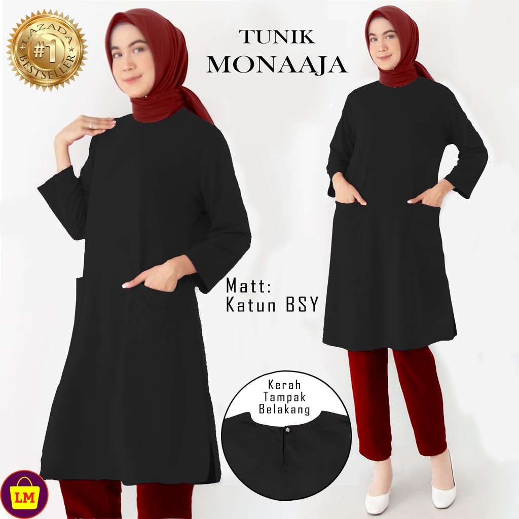 Baju Atasan Tunik Wanita MONAAJA TERMURAH TERLARIS TERBARU LMS 19039 19042 19045