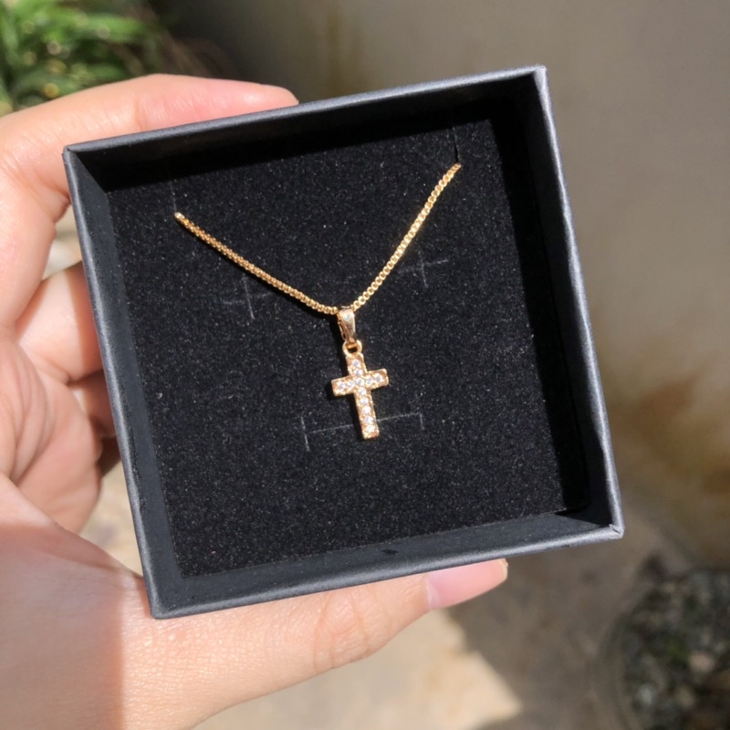 Kalung rantai itali lapis emas 18K tahan karat “Christos”