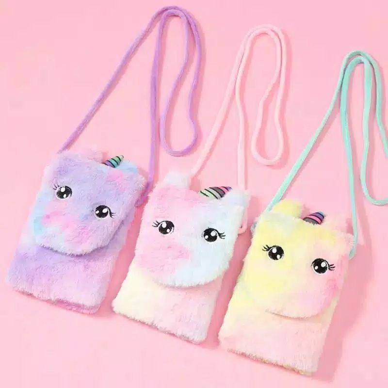 tas selempang hp unicorn/tas selempang anak lucu/tas hp anak/tas pinggang unicorn import