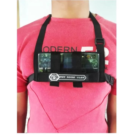 Tas Hp Pria Kecil Video Record Trail Turing Vlog Sepeda Motor / Chestrap motovlog dan vlog untuk handphone mounting dada - tas wanita  selempang vlog dada / Selempang pria depan vloger