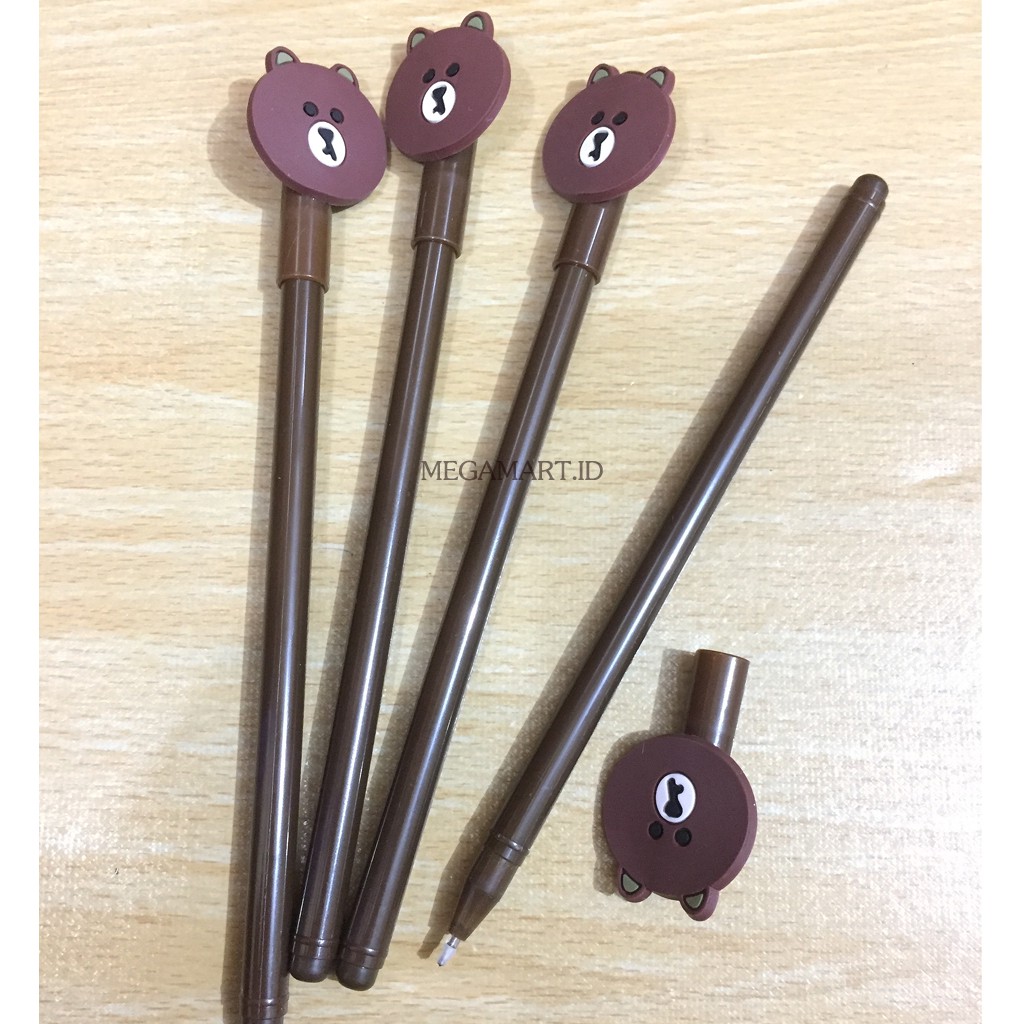

PENA / PENA KARAKTER KEPALA BROWN GEPENG / PULPEN KARTUN