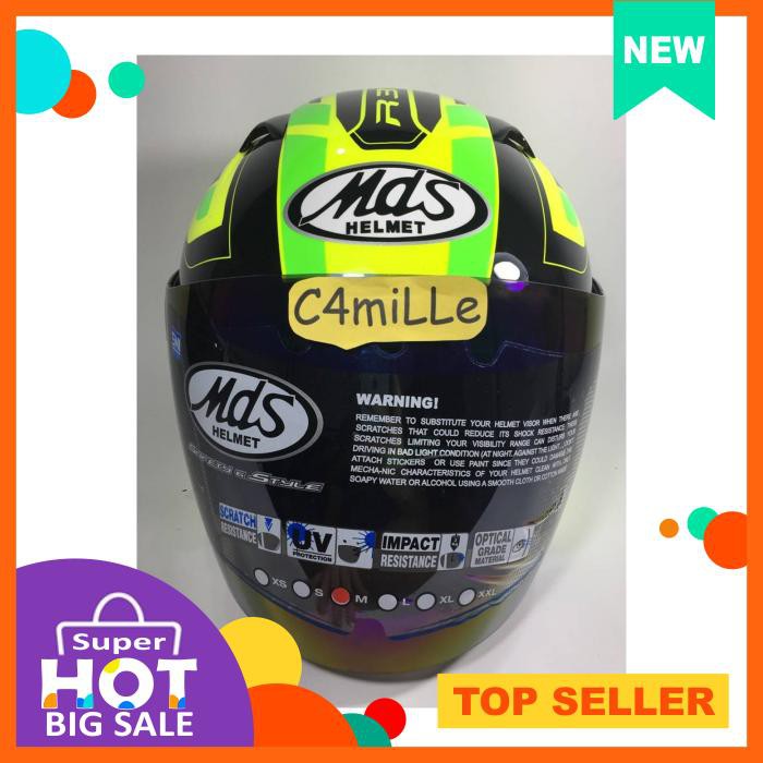 Helm Mds R3 Sport Super Fluo Yellow Green Fluo Half Face