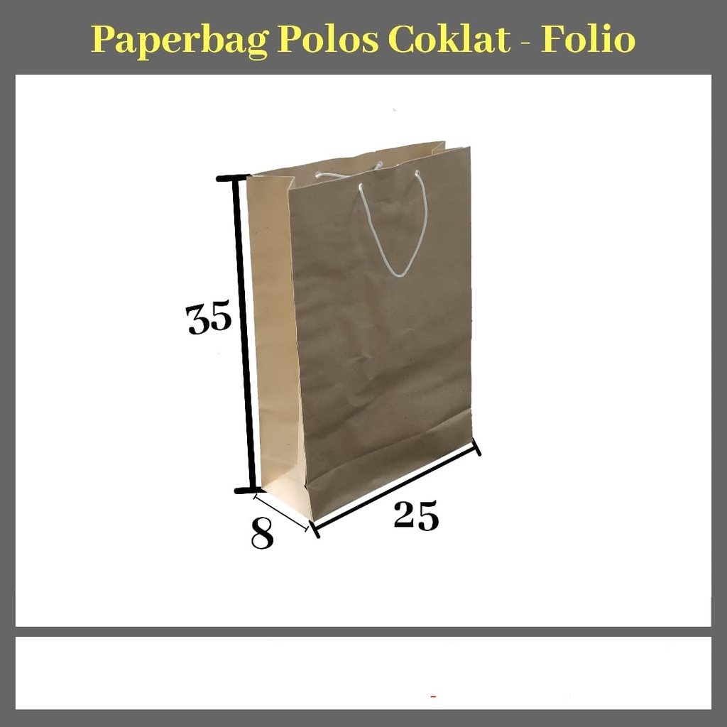 

paper bag coklat folio paper bag polos goodie bag souvenir bungkus kado paper bag warna kado