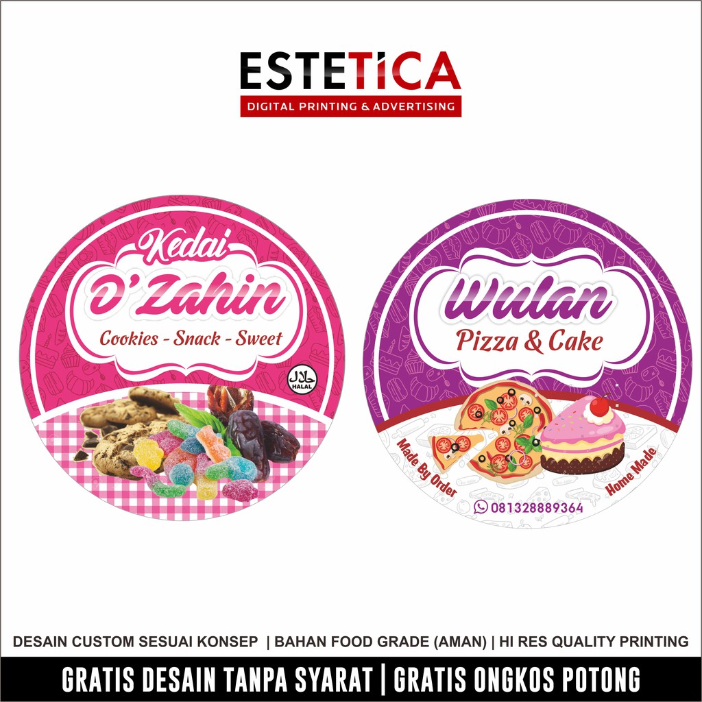 Jual Cetak Sticker Label Toples Label Toko Label Produk Cetak Sticker Kue Kering Cetak