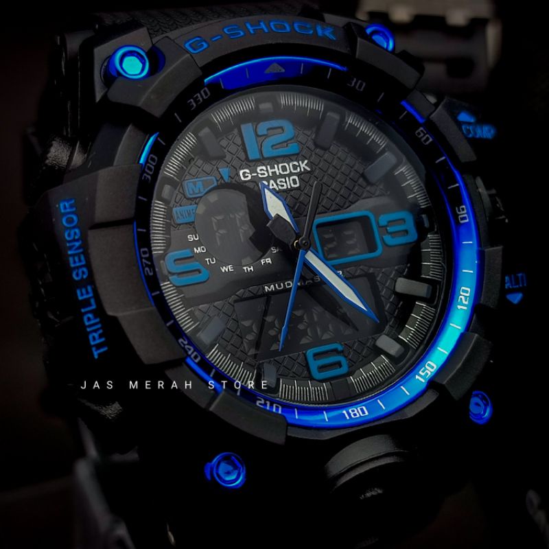 G-SHOCK CASIO BIRU ELECTRIC GWG GRADE A JAM TANGAN PRIA TAHAN AIR + BONUS