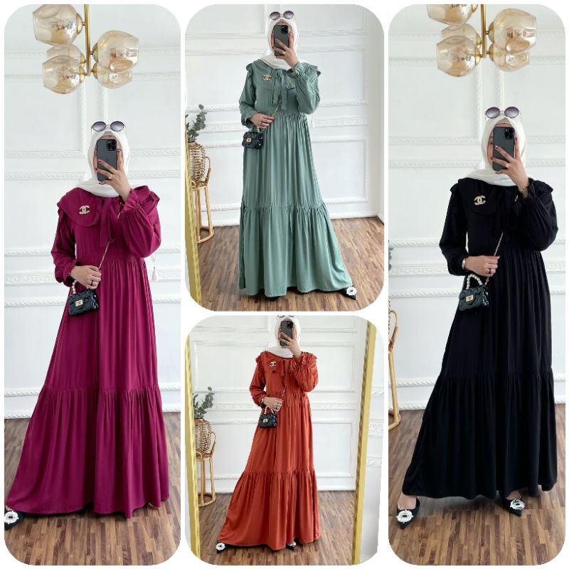 CARENA DRESS|GAMIS RAYON TWILL IMPORT PREMIUM|GAMIS POLOS DRESS MUSLIM BASIC POLOS TWILL IMPORT PREM