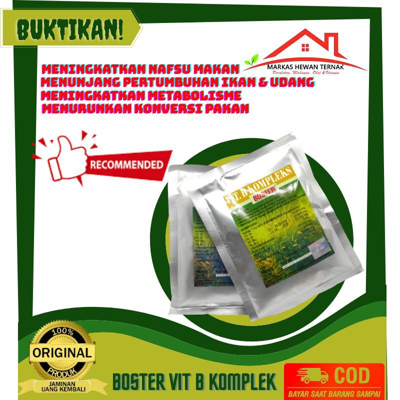 BOSTER VITAMIN B KOMPLEK PERTUMBUHAN IKAN UDANG 100 GRAM