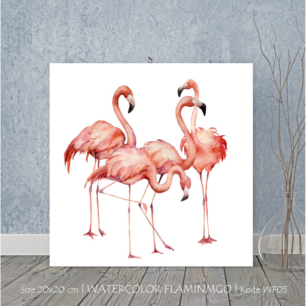 Zona Flamingo Pajangan Interior Shabby Gerombolan Burung Flamingo