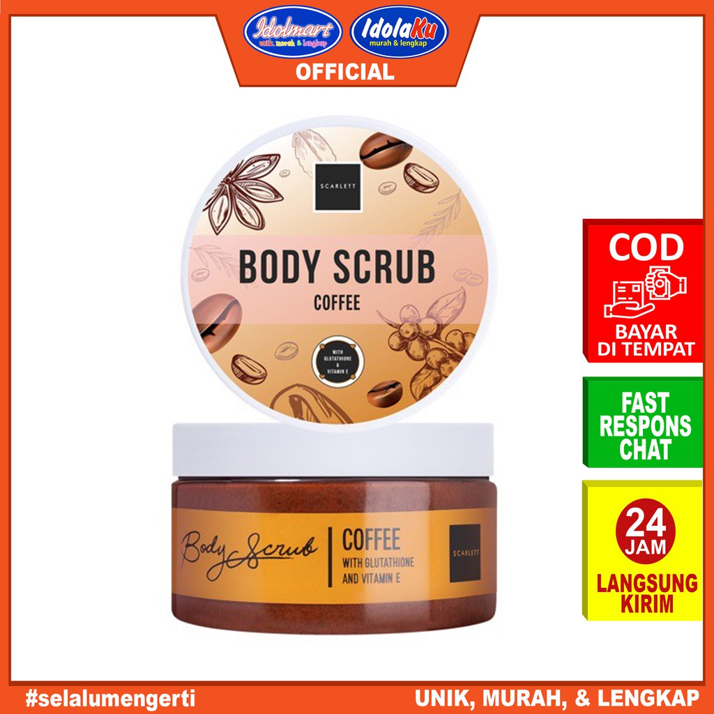 IDOLAKU Scarlett Whitening Body Scrub Coffee 250ml / Lulur Pemutih Kulit