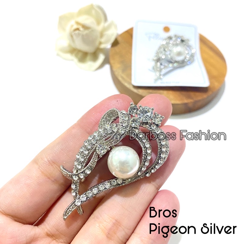 (part 1) Bros Jilbab / Bros Bahu / Bros Dada / Bros Dagu / Bros Kecil / Brooch / Bros Pin / Bros Mewah / Bros Premium / Bros Mutiara / bros button / bros B-Pigeon Silver