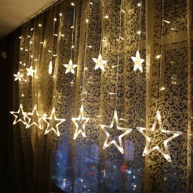 [READY] Lampu Natal Tirai Bintang LED Tumblr Light Tirai | LED Star Curtain Light