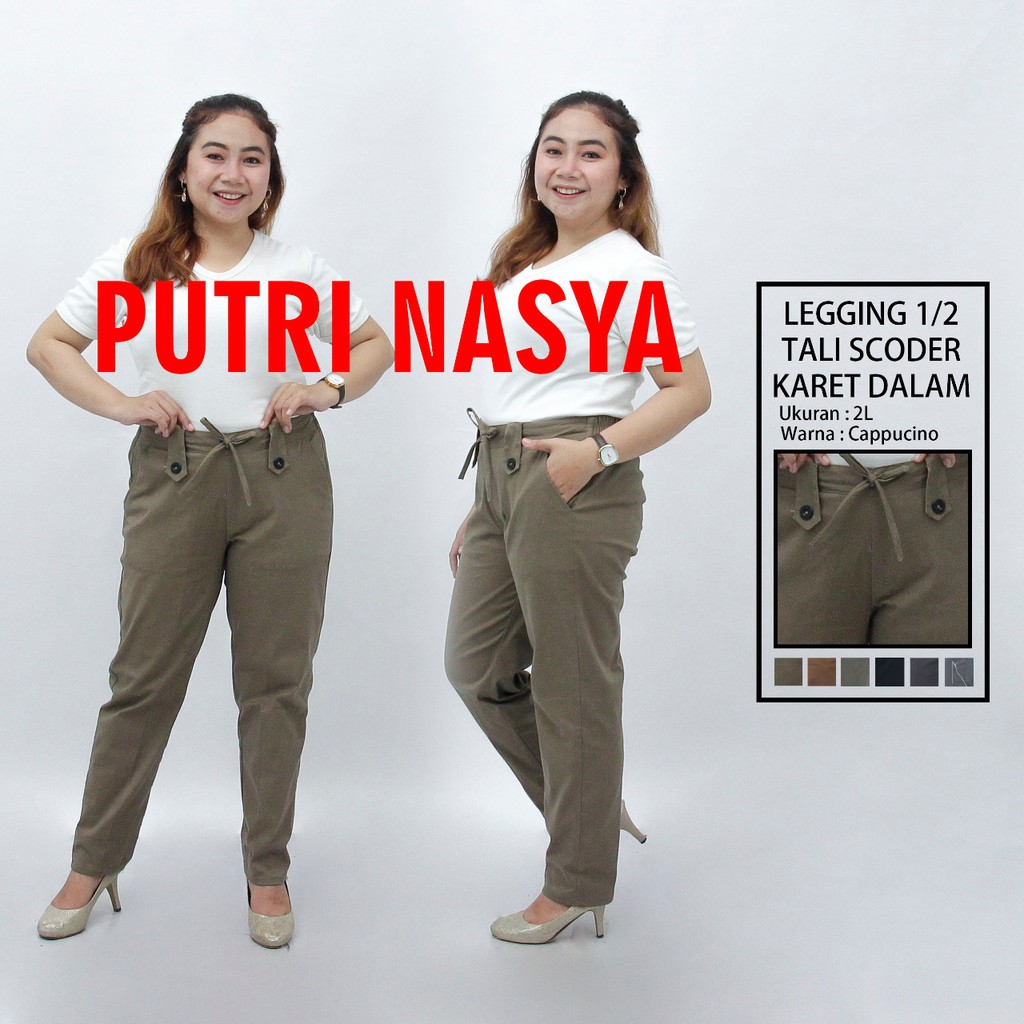 Celana jumbo legging 1/2 tali scoder karet / celana big size / celana formal / celana wanita jumbo