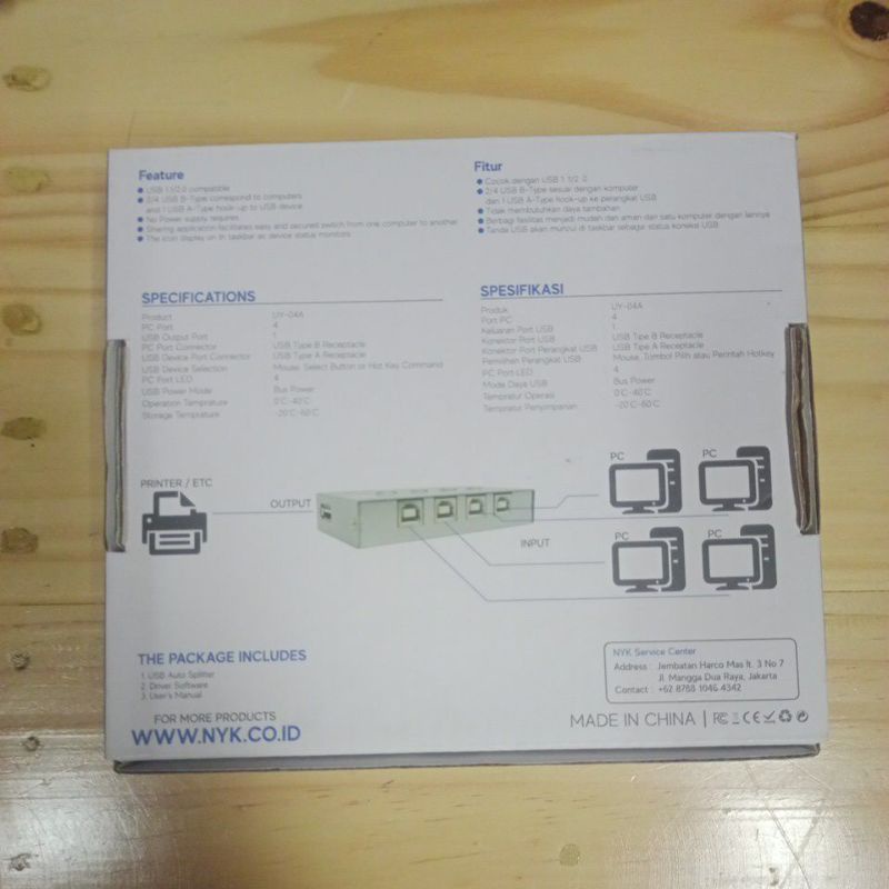 Auto USB Switch 1:4 NYK USB Sharing Switch tanpa power