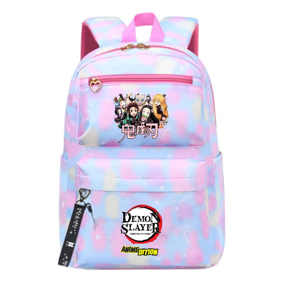 Tas Ransel Sekolah Anime Rainbow Kimetsu No Yaiba Tanjiro Nezuko Anime