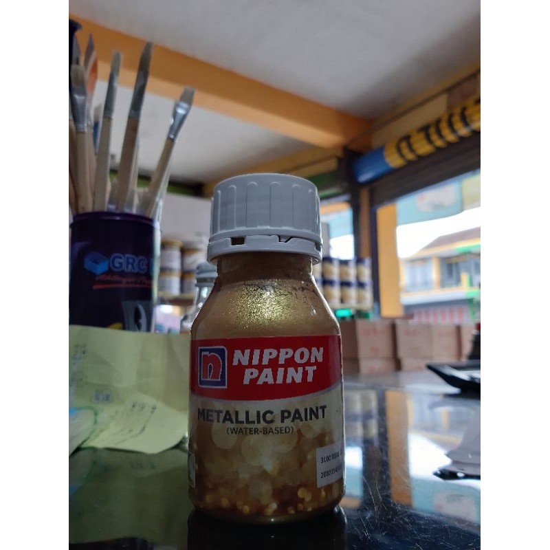 CAT AKRILIK WATERBASED WARNA EMAS NIPPON PAINT 300ml UNTUK BETON / KAYU / ALUMUNIUM / KERAMIK