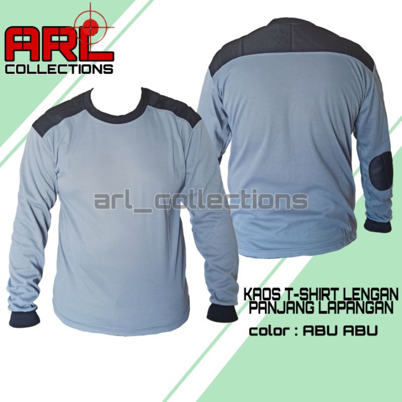 BAJU KAOS T-SHIRT LENGAN PANJANG ABU-ABU/KAOS PANJANG LAPANGAN POLOS/KAOS DECKER PANJANG POLOS