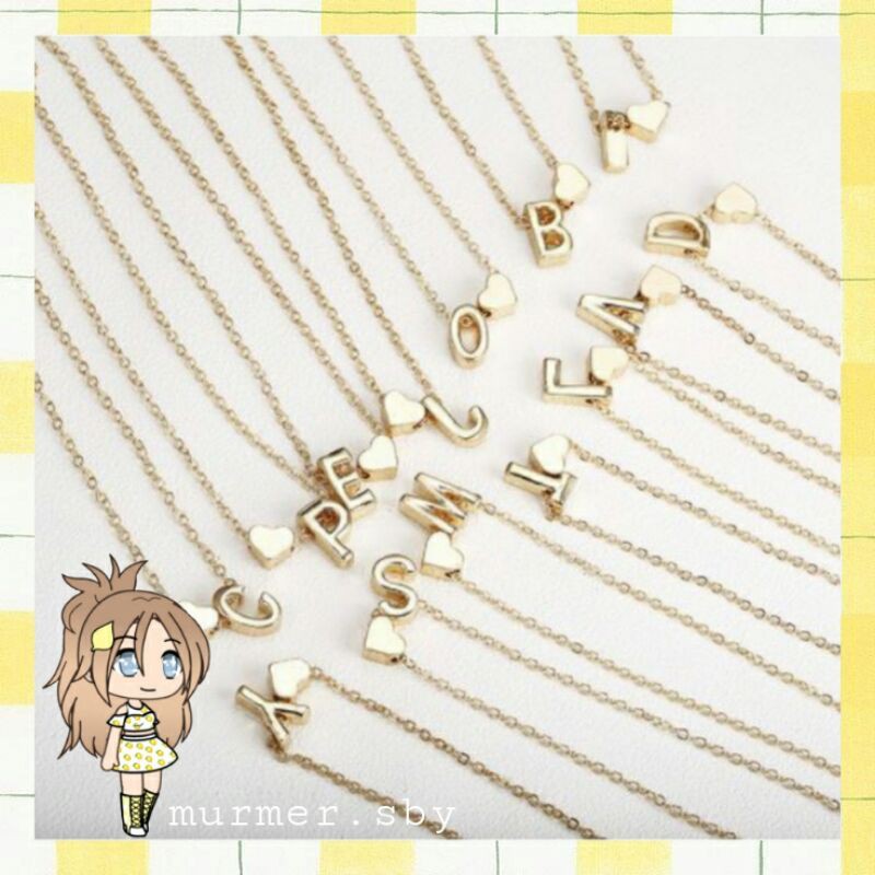 murmer.sby || Kalung Huruf T Love Kecil Stainless Aksesoris Fashion Perhiasan Wanita