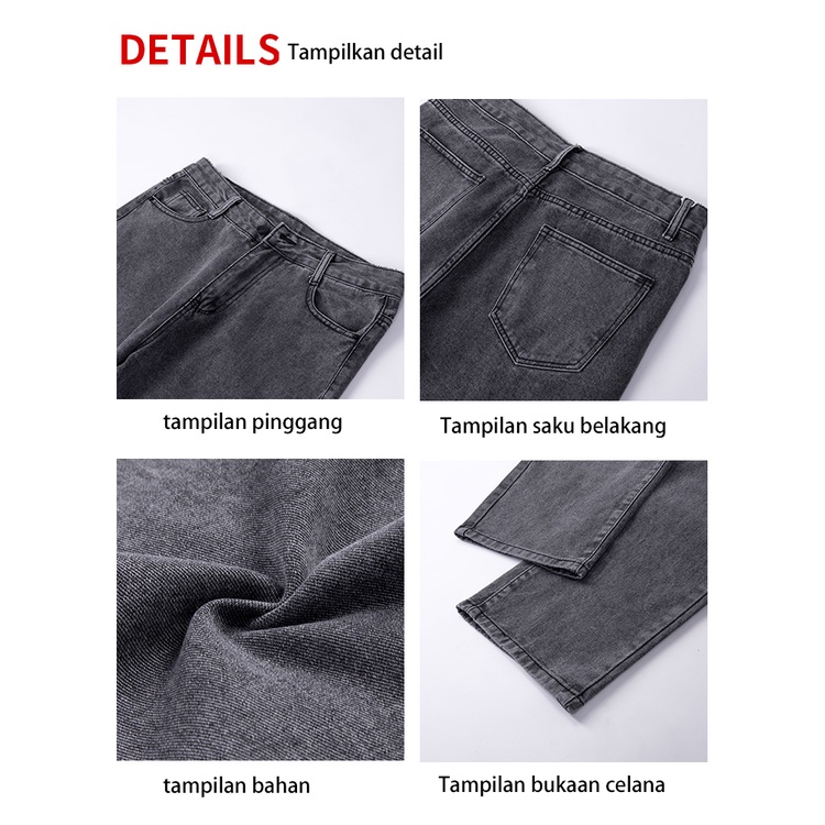 Celana jeans pria korean style celana panjang Longgar Hitam Lurus loose jeans celana panjang cowok highwaist laki laki dewasa Celana kulot pria celana denim baggy pants cutbray boyfriend jeans 2023