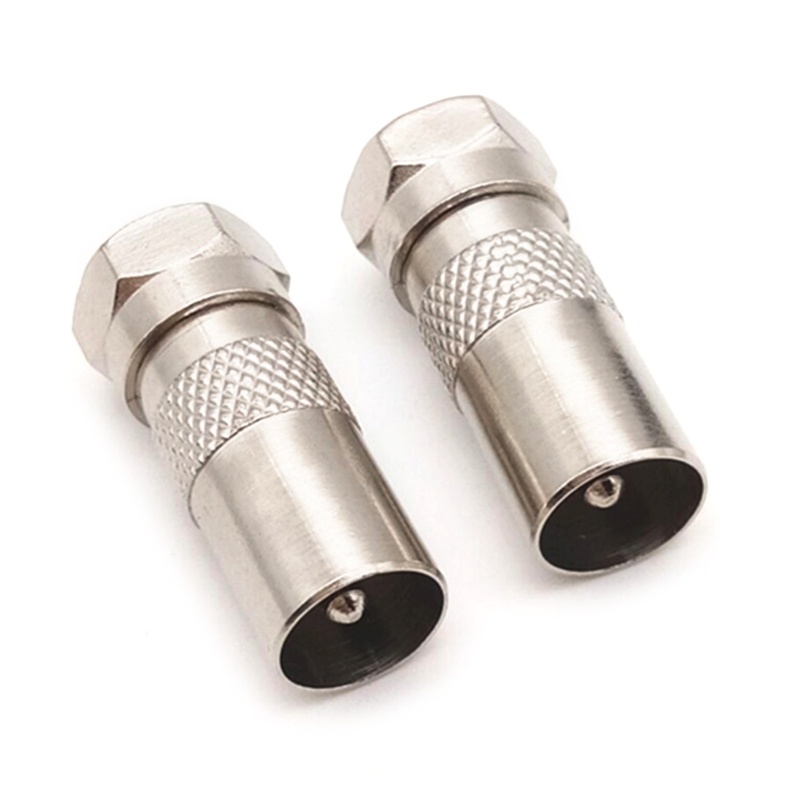 Cre 2Pcs Adapter Konektor Socket Jack Coaxial Tipe F Male Ke Lurus RF