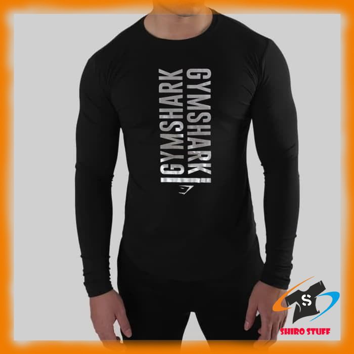 Kaos LENGAN PANJANG GYM FITNES / KAOS TRAINING LONGSLEEVE hitam