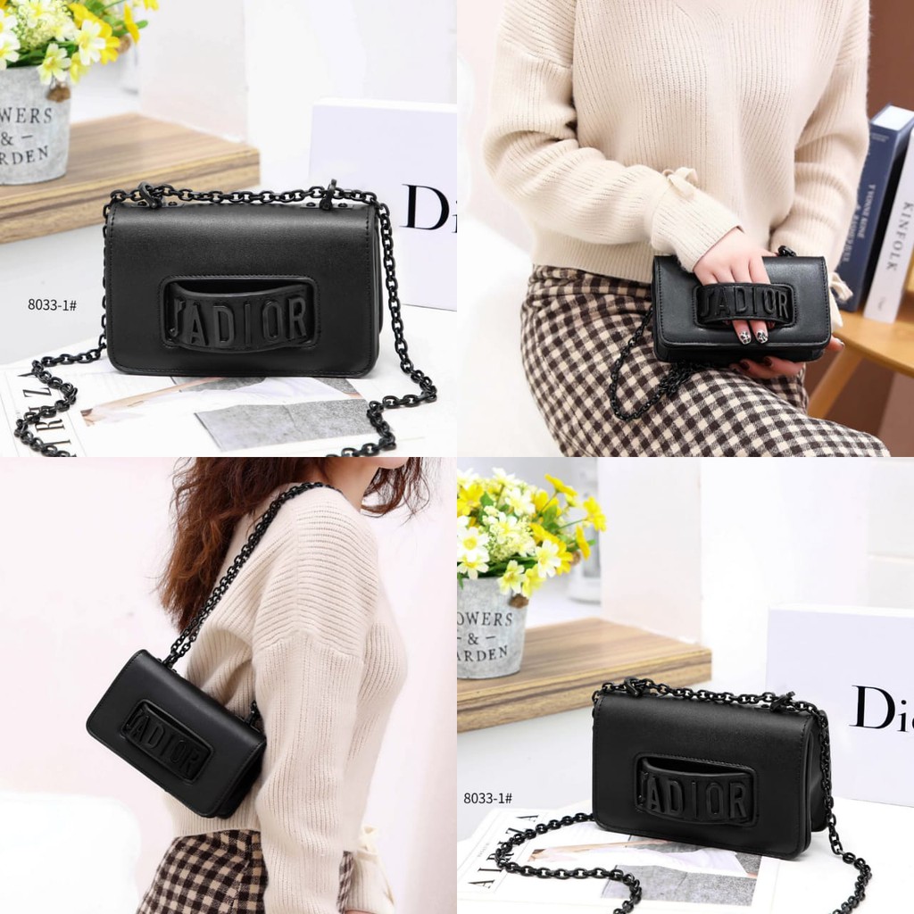 Tas Import/Tas Wanita/Tas Murah/Tas Fashion/Tas Batam C D JADIOR SO BLACK MINI WB 8033-1