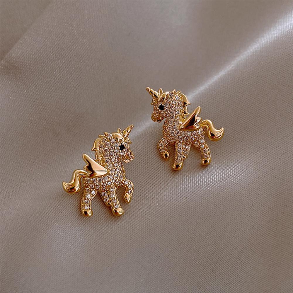 Augustina Stud Earrings Temperamen Indah Emas Lucu Manis Paduan Fashion Perhiasan