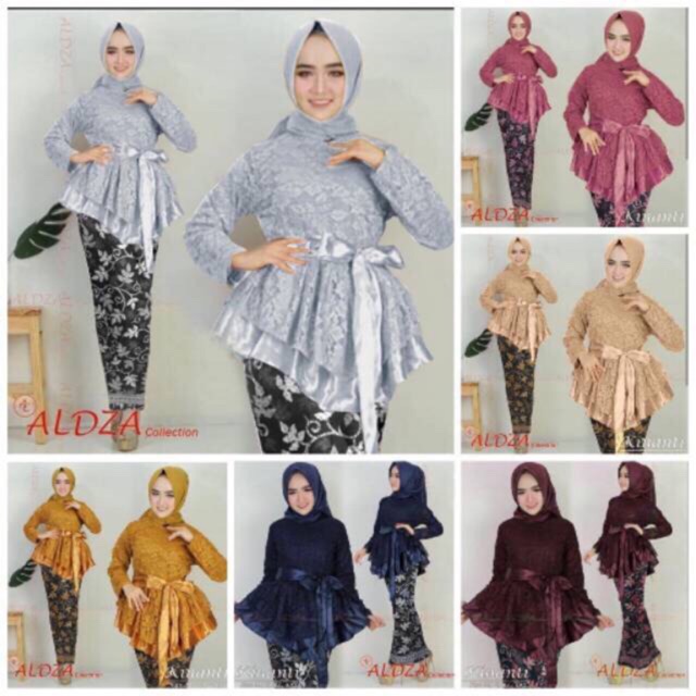 100% REAL PIC!! SET KINANTI GELINANG GEMARI BATIK KEBAYA BRUKAT PITA 7 WARNA