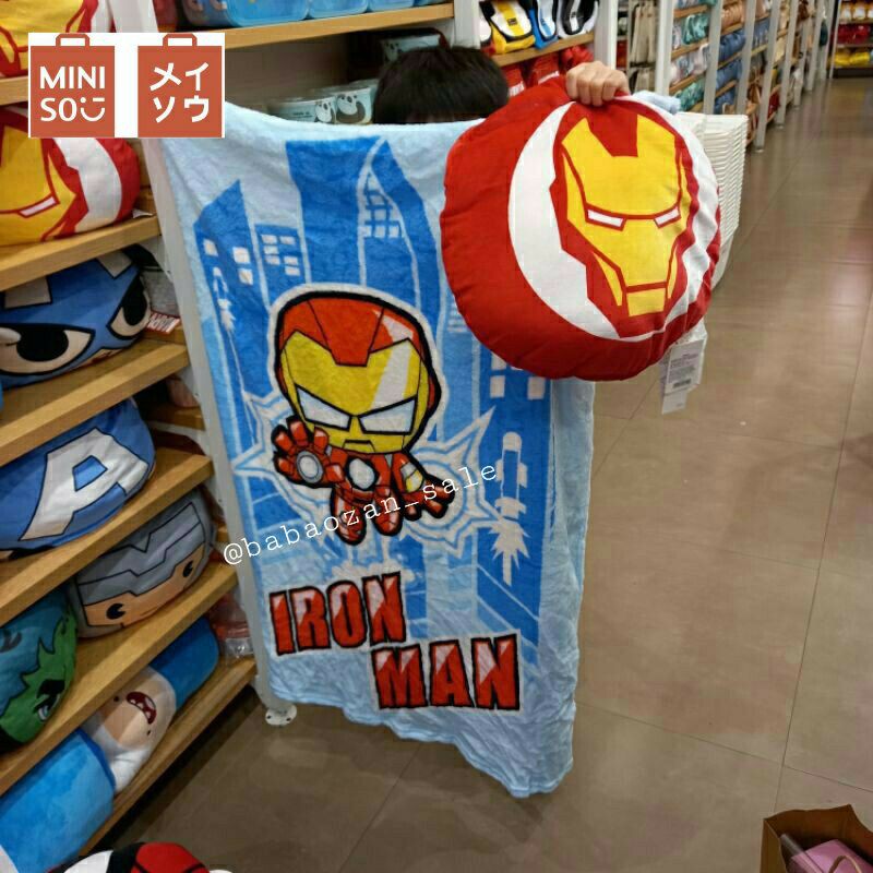 bahan lembut | bantal + selimut miniso x marvel