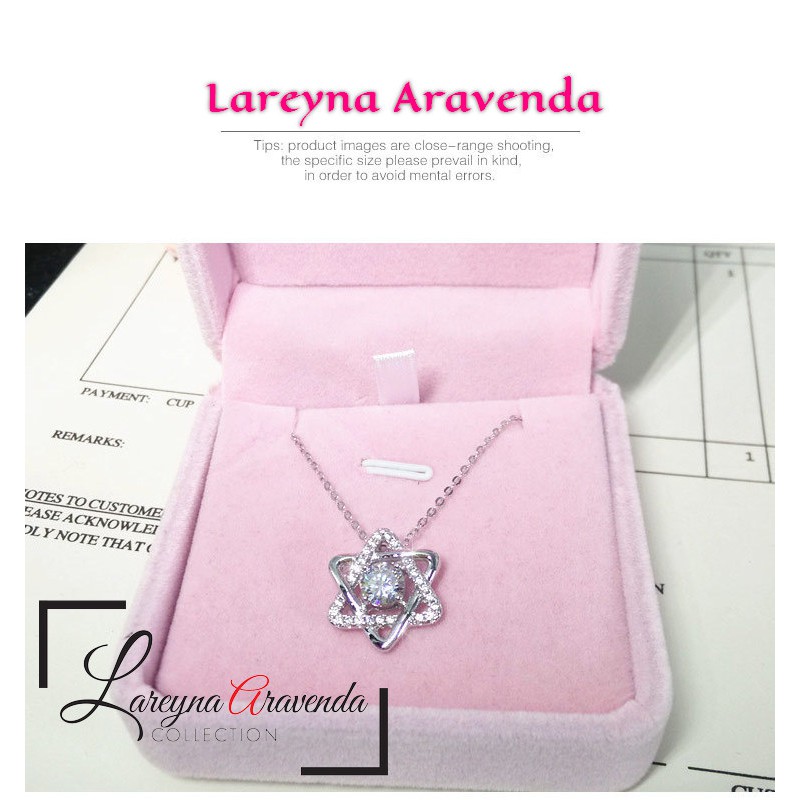 Kalung Liontin Wanita Model Double Triangle Kristal Crystal Swarovski KL074