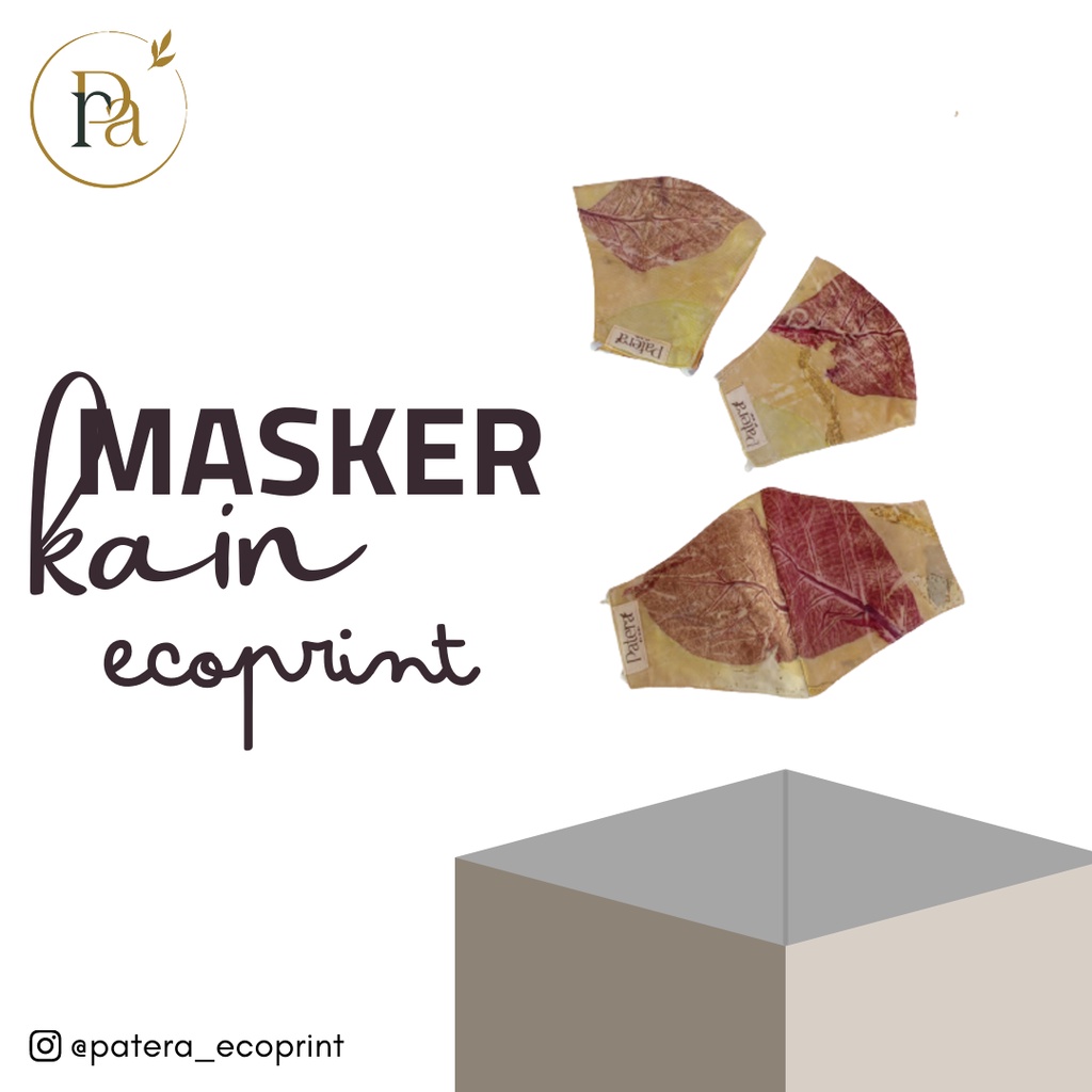 Face mask - Masker Kain Bagus Ecoprint Earlop dan Headlop - Warna Kuning