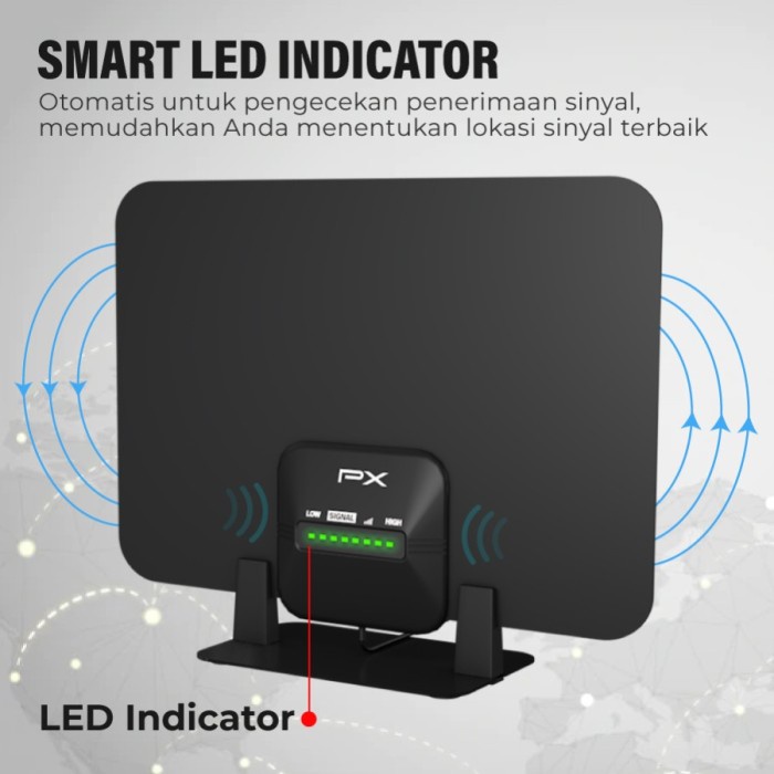 PX Antena TV Digital Booster LED Dinding Indoor DVB-T2 PX UDA-7000A