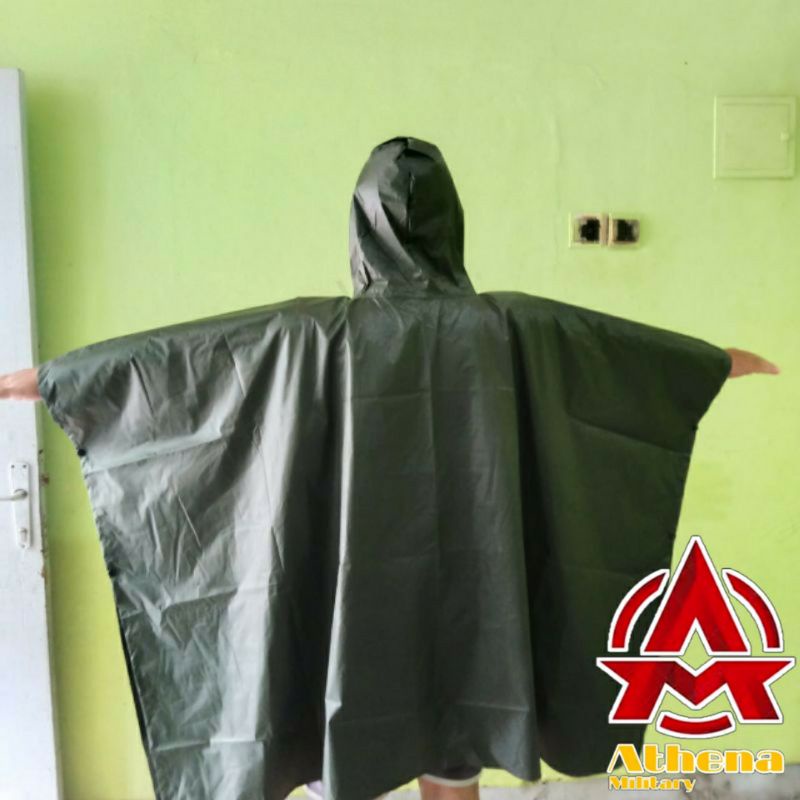 Jas hujan ponco hijau tni multifungsi tactical outdoor