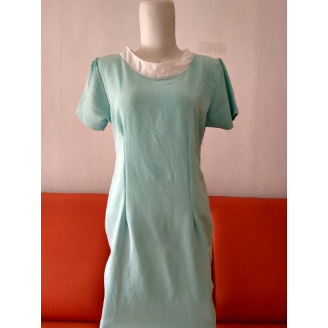 Dress wanita biru tosca