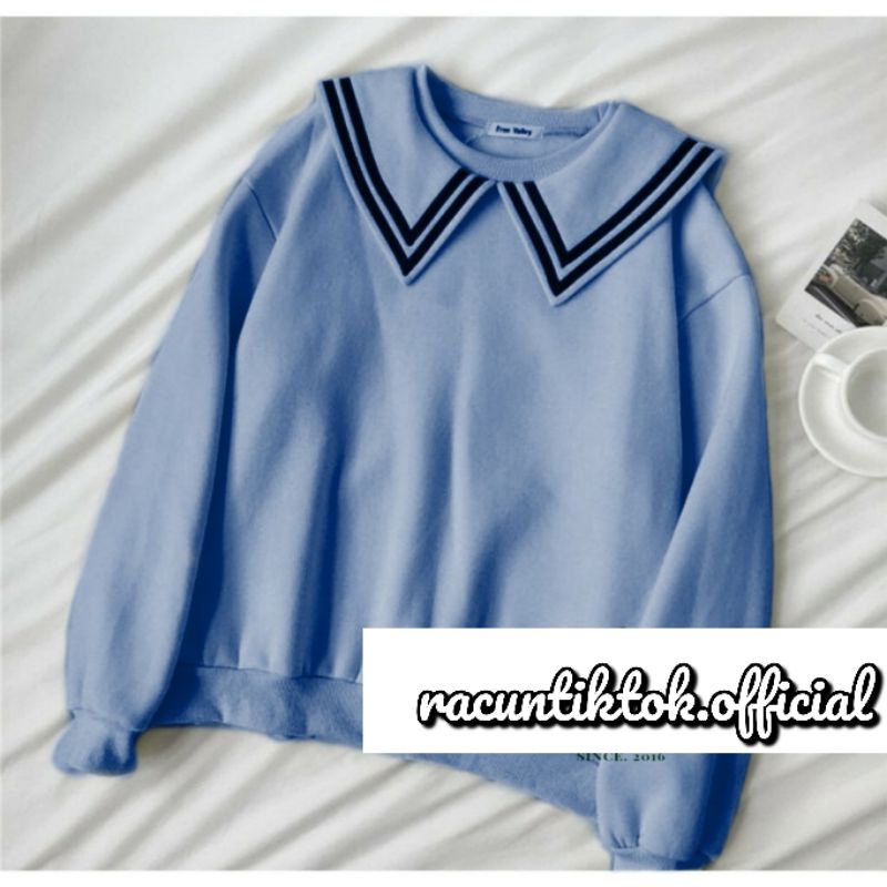 PULMA TOP SWEATER - CREWNECK SWEATER WANITA KERAH FLEECE TEBAL