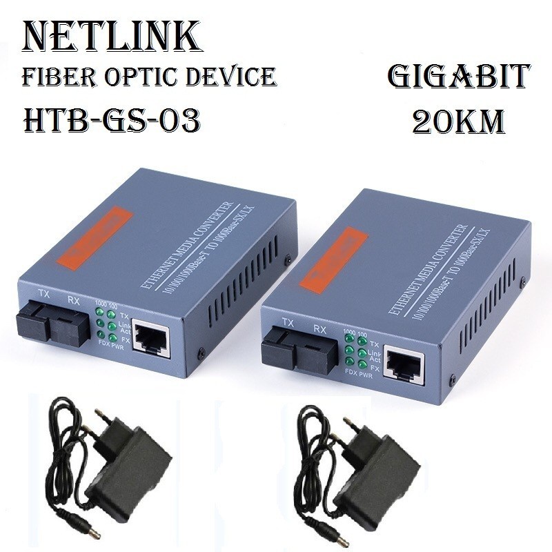 Jual NETLINK HTB-GS03 Gigabit OPTICAL MEDIA CONVERTER (A/B) 20KM ...