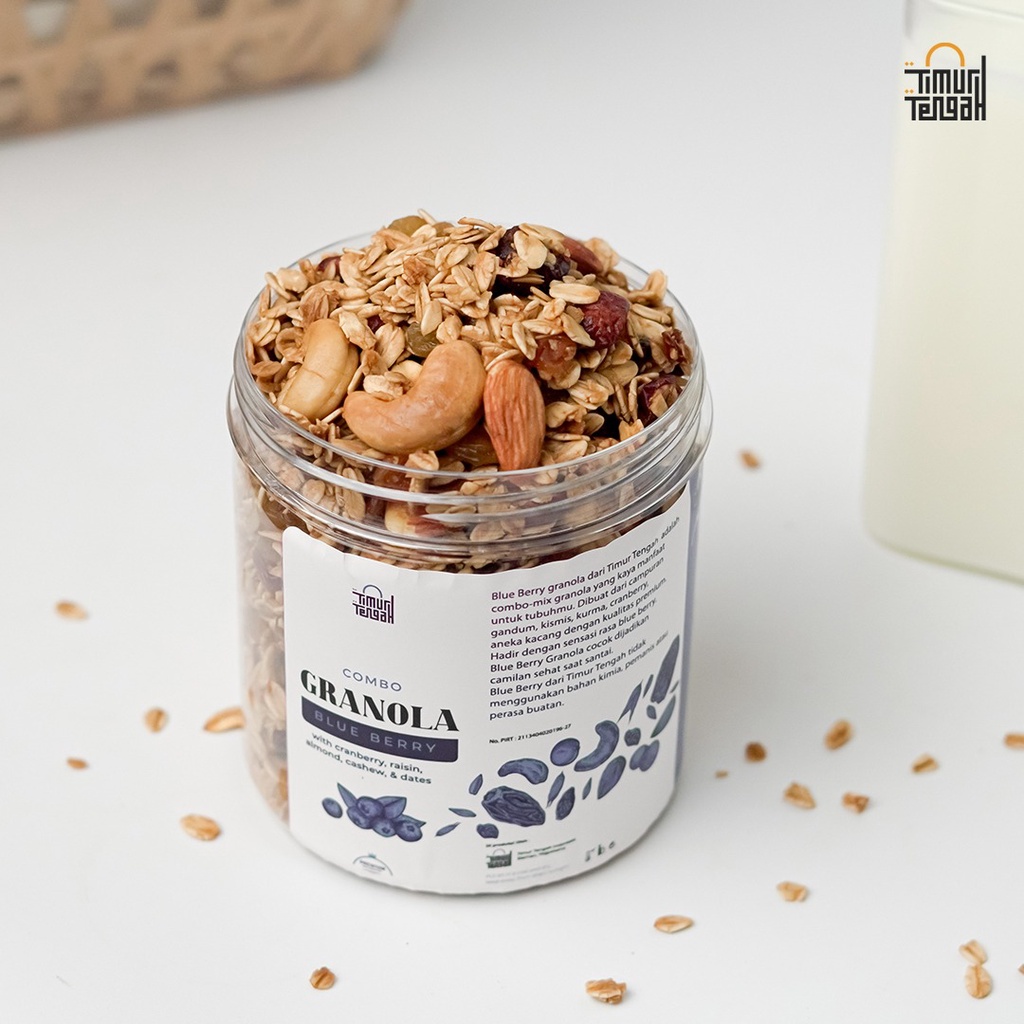 Granola Blueberry Timur Tengah 500gr | Blueberry Granola Premium