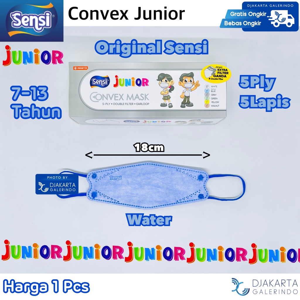 Masker Sensi Convex Junior / Sensi Convex Anak 5Ply Original Sensi