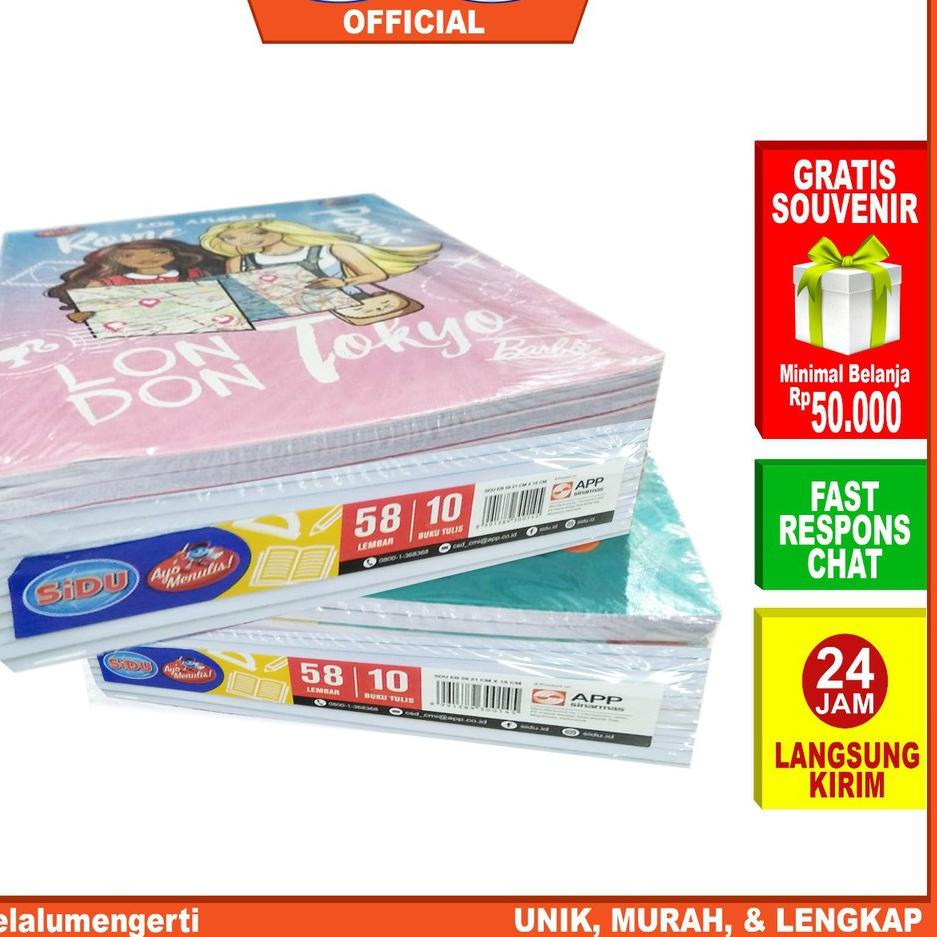 

Hot Sale IDOLAKU Buku Tulis SIDU isi 58 Lembar Isi 10 buku Sinar Dunia ORI Gratis Sampul 케