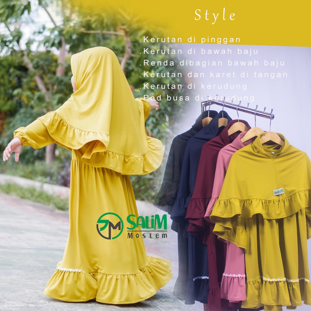 Salim moslem -Gamis anak perempuan / Baju muslim anak perempuan usia 1-8 tahun &quot;SYFA&quot;