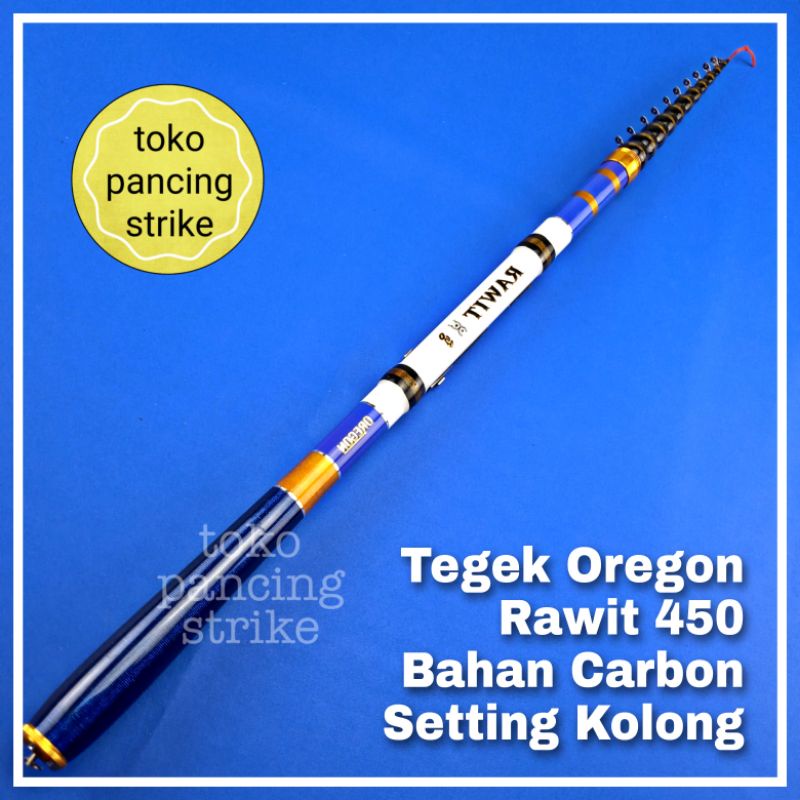 joran pancing tegek oregon rawit ros pendek 450 set kolong carbon