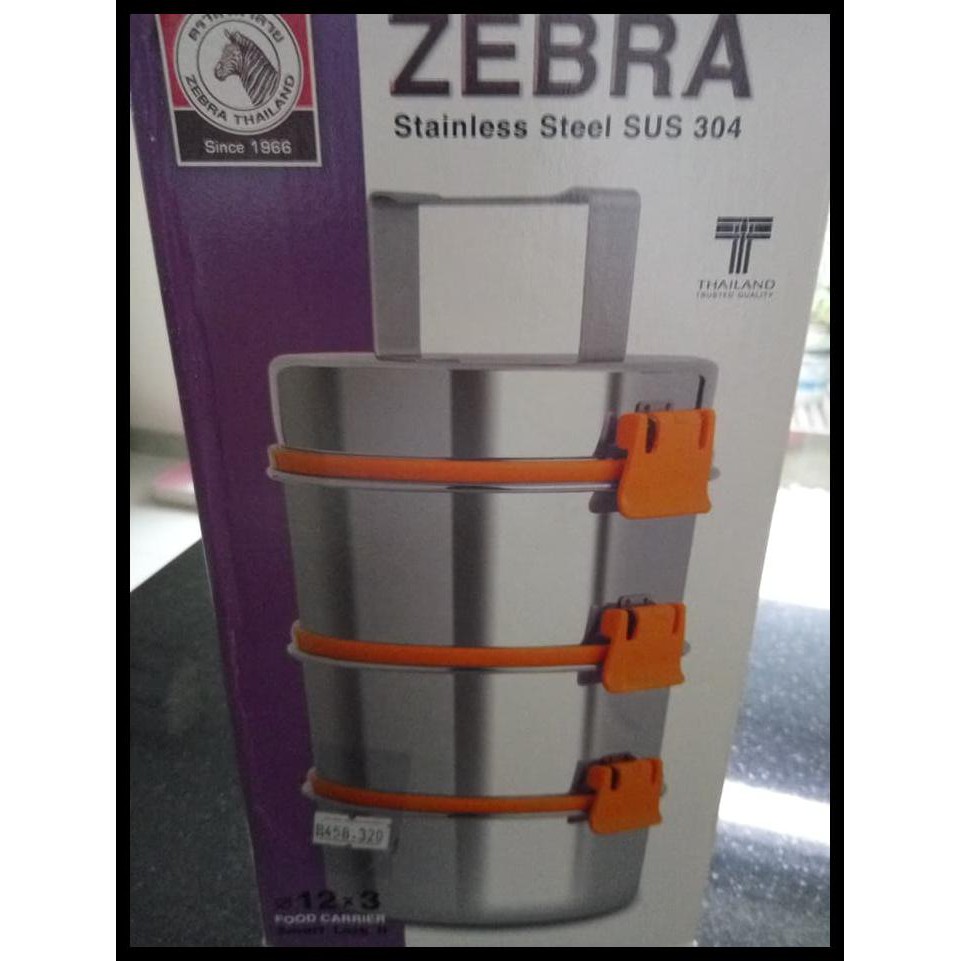 Rantang Stainless Zebra Susun 3 Diameter 12Cm 150235 | Shopee Indonesia
