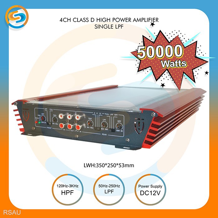 POWER AMPLIFIER 4 CHANNEL CLASS D 50000WATTS RSAU SINGLE LPF