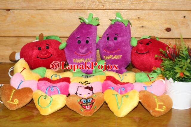 Renceng Love/Cop/Tempelan Kaca Love Karakter dan Buah