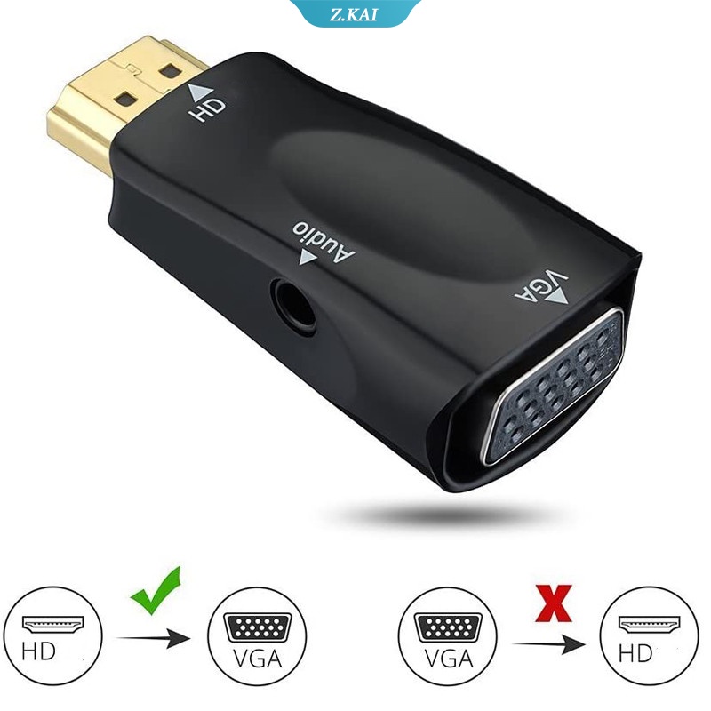 Kabel Adapter Converter HDMI Male Ke VGA Female 1080P Untuk PC / Laptop / TV / Komputer / Proyektor