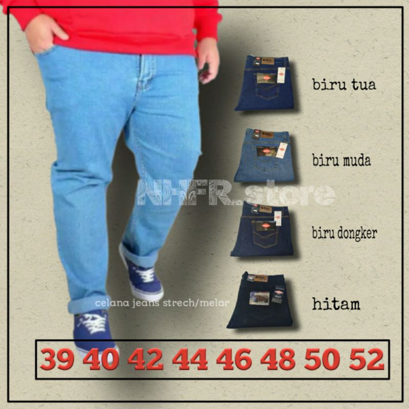 Celana Jeans Jumbo Pria Bahan Melar | celana jumbo pria | celana pria jumbo | celana jeans pria jumb