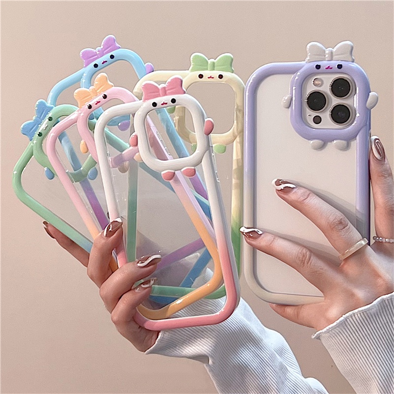 Soft Case Silikon TPU Transparan Warna Gradasi Untuk iPhone 13 12 11 Pro Max X Xr Xs Max 8 7 6 6s Plus