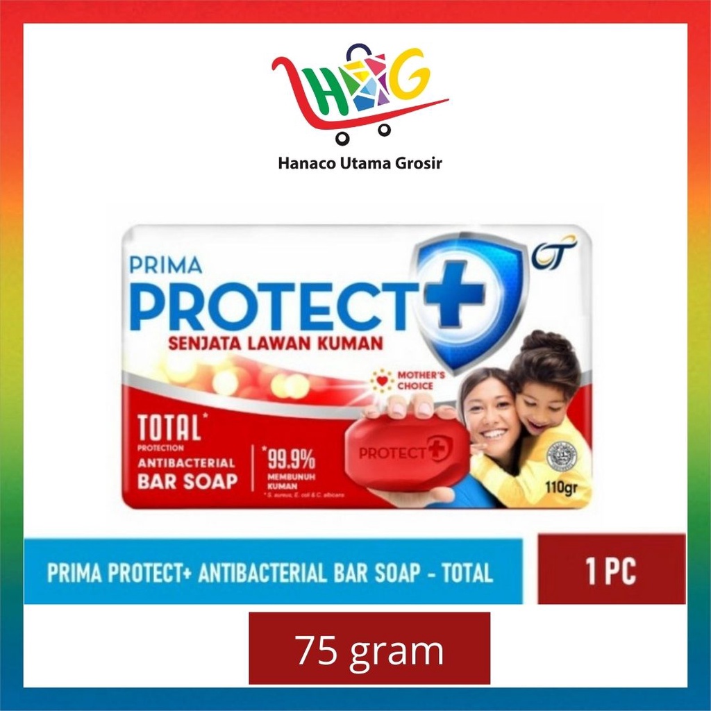 PRIMA PROTECT+ Sabun Batang Antibakterial Mild Protection &amp; Total Protection 75gr