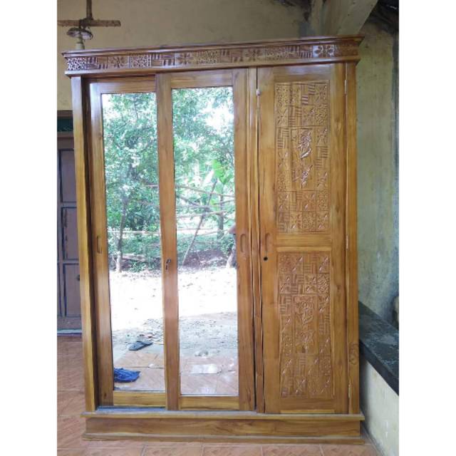 Almari 3pintu jati