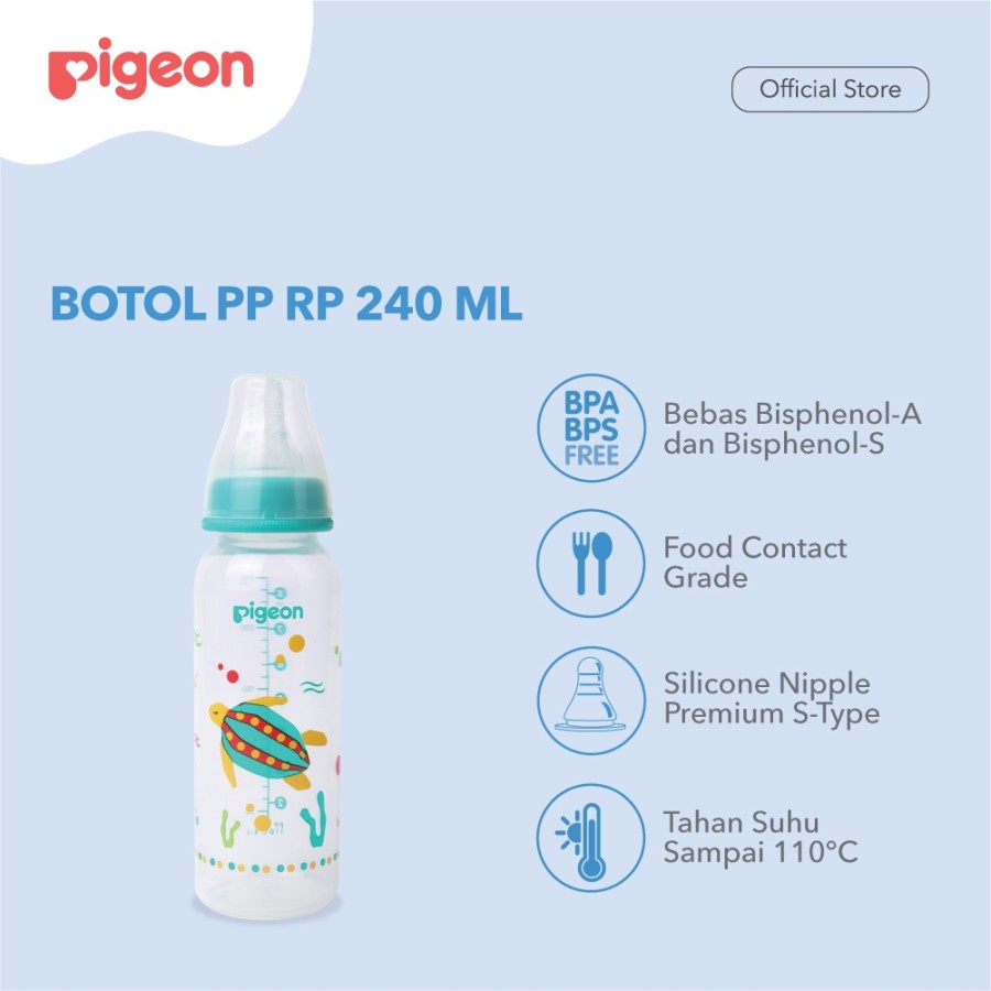 PIGEON BOTOL PP RP 240 ML PENYU W/ S TYPE SILICONE NIPPLE